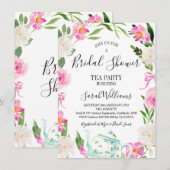 Florale theetheebridale Shower Uitnodiging (Voorkant / Achterkant)