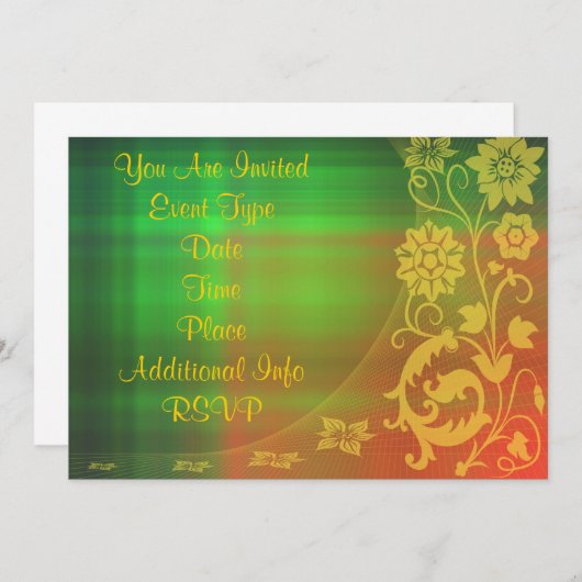 florale uitnodiging (Voorkant / Achterkant)