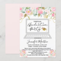 Florale uitnodiging voor Virtual Graduation Party