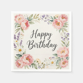 Florale Verjaardagsservet | Lente Feest Servet