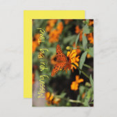 florale vlinder mist je kaart (Voorkant / Achterkant)