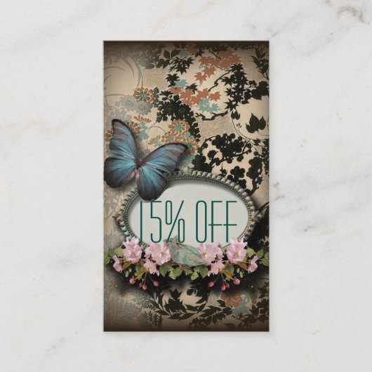  florale vlinder SPA Visitekaartje (Voorkant)