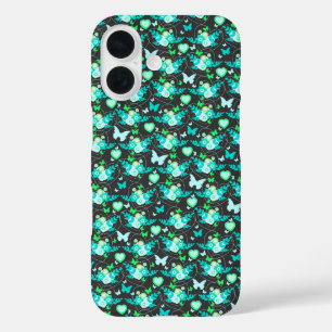 Florale vlinders & harten, jade iphone case