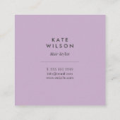 Florale Waterverf met Paarse blauwe ventilator Vierkante Visitekaartje (Achterkant)