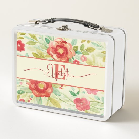  florale waterverf monogram elegant (Voorkant)