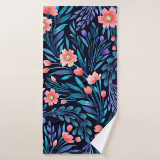 Florale waterverf naadloos. badhanddoek