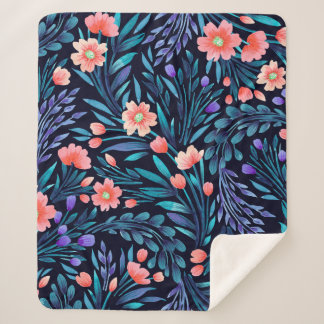 Florale waterverf naadloos. sherpa deken