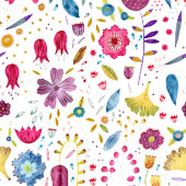 Florale Waterverf Sla de datum op Kaart