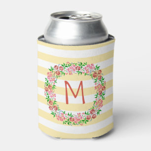 Florale Waterverf Wreatpes Monogram Blikjeskoeler