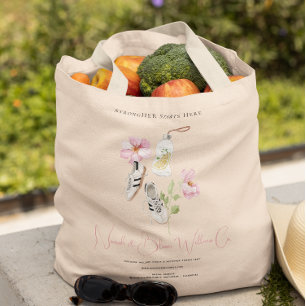 Florale Wellness Vrouwelijke Gezondheid & Fitness  Tote Bag