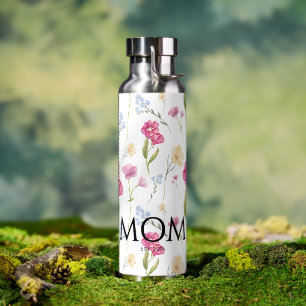 Florale wilde bloem nieuwe moeder gevestigd waterfles