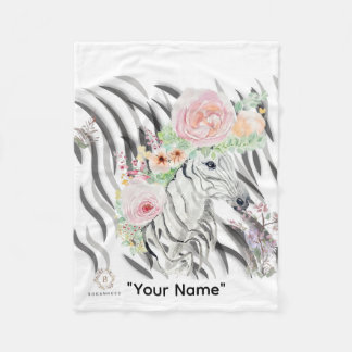 Florale zebra kroonprint fleece babydeken deken