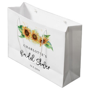 Florale Zonnebloem Waterverf Bruiloftsdouche Groot Cadeauzakje