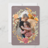 Florales automnales Mauve Thanksgiving Carte photo (Devant)