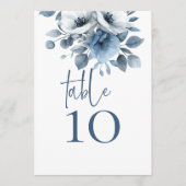 Florales bleues poussiéreuses Numéro de table de m (Devant)