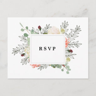 florales botaniques rsvp carte postale mariage