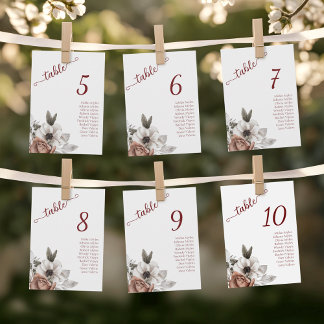 Florales d'aquarelle élégante - Carte de siège cli