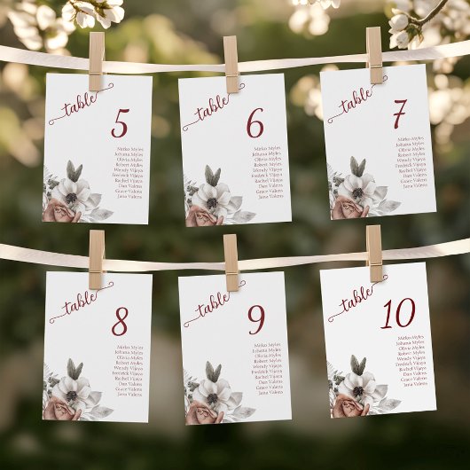 Florales d'aquarelle élégante - Carte de siège cli