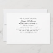 florales de boho d'aquarelle Baptême invitation ph (Dos)