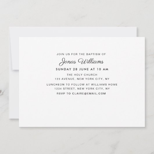 florales de boho d'aquarelle Baptême invitation ph (Dos)