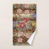 Florales Élégantes avec Turquoise, Brown, ivoire (Serviette à main)