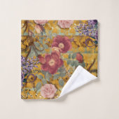 Florales Élégantes avec Turquoise, Brown, ivoire (Gant de toilette)