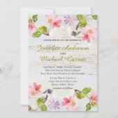 Florales roses rustiques sur invitation au bois bl (Devant)