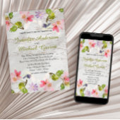 Florales roses rustiques sur invitation au bois bl