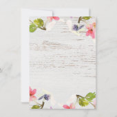 Florales roses rustiques sur invitation de Fiançai (Dos)