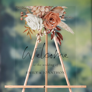 Florales Rustiques Boho Terracotta Bienvenue Au Ma