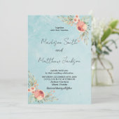 Florales sur le thème vert Mariage Invitations (Debout devant)