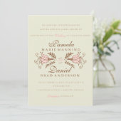 Florales Whimsical Rose Invitations de mariage (Debout devant)