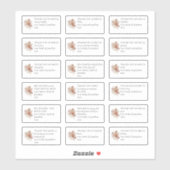 Florals 18 individuele ontvangers dank u bruiloft sticker (Vel)