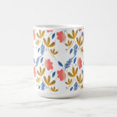 Florals Blue Coral Pink Greenery Koffiemok (Center)