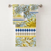 Florals Blue Jaune Dahlias avec motif (En situation)
