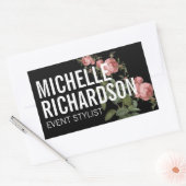  Florals Bold Text op Black Sticker (Envelop)