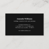  Florals Bold Text op zwart Visitekaartje (Achterkant)