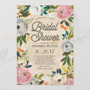  Florals   Bridal Shower-uitnodiging Kaart