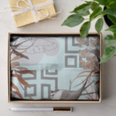 Florals Browns, veenbes Tan en vogelontkoppeling Tissuepapier (Geschenk)