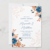 Florals Couples Shower, Waterverf van roest en bla Kaart (Voorkant)