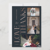 Florals drie foto's van de Bourgognige marine van Bedankkaart (Voorkant)