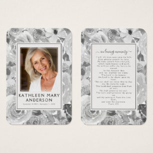 Florals Foto Funeral Memorial Prayer Kaart