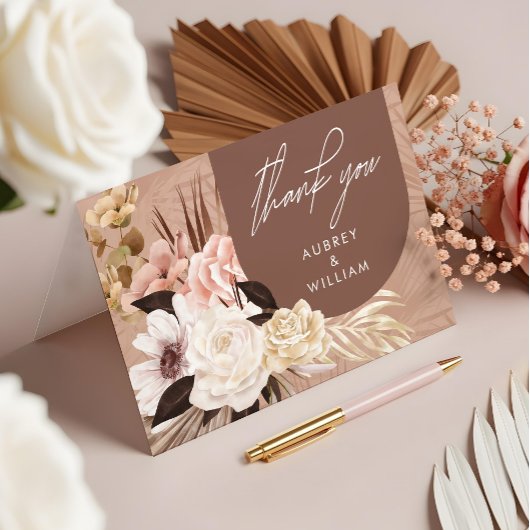 Florals Foto van de Modern Bohemian Chic Boho Wate Bedankkaart