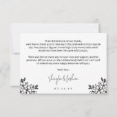  Florals Foto Weddenschap Klein Dank je Bedankkaart (Achterkant)