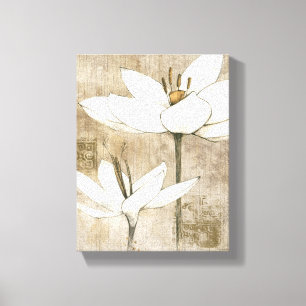 Florals getekend door Potlood Canvas Afdruk