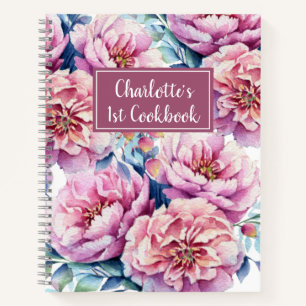 Florals Girls 1ste Cookbook Recipbook Notebook Notitieboek