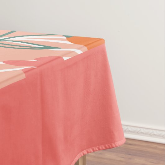 Florals Hand Drawn Botanical Pattern Oranje Tafelkleed (Voorbeeld)