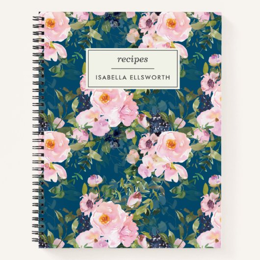  Florals in Blush Blue Specialized Recipe Notitieboek (Voorkant)