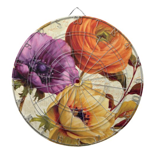 Florals in het volste blok dartbord (Voorkant)