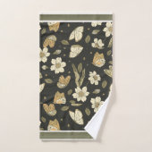 Florals ivoire, Olivier aux papillons (Serviette à main)